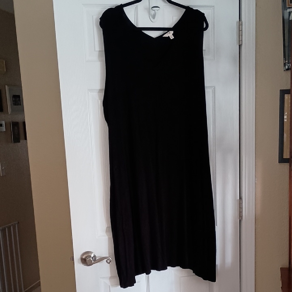 Terra & Sky Midi Sleeveless Black Dress Size 3X   (y555)